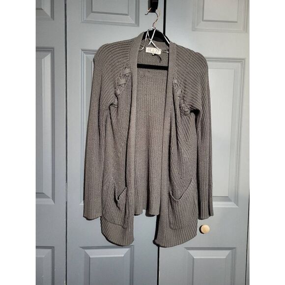 Pink Rose grey open cardigan - Picture 1 of 7